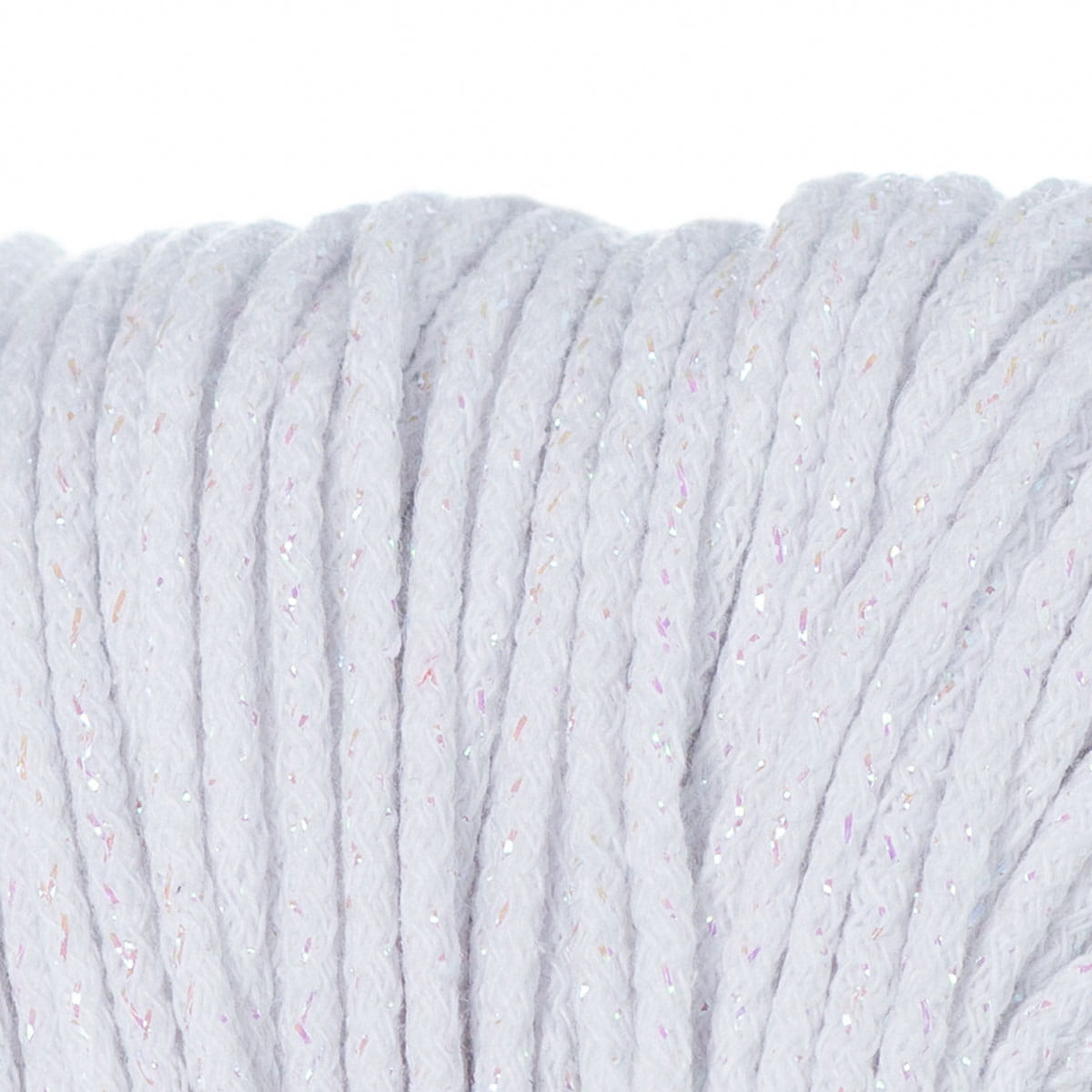 White & multicolour Braided cotton cord 5mm