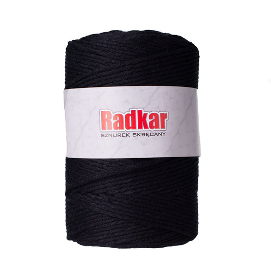 Black 5mm macrame twisted cotton cord