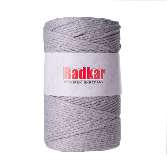 Grey 5mm macrame twisted cotton cord