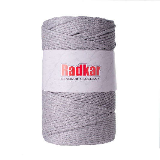 3mm Grey macrame twisted cotton cord