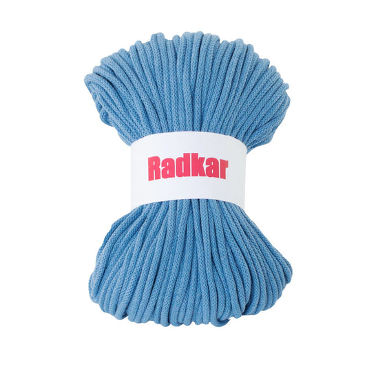 cotton cordd 5mm with core braided blue radkar macrame knit crochet craf