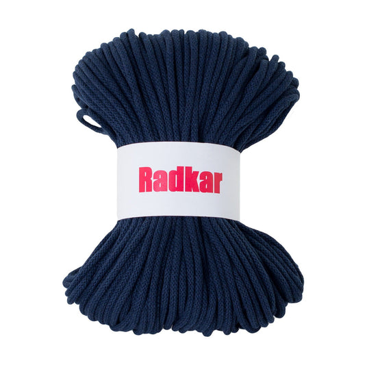 braided cotton cord 5mm with core dark blue macrame crochetting craft radkar