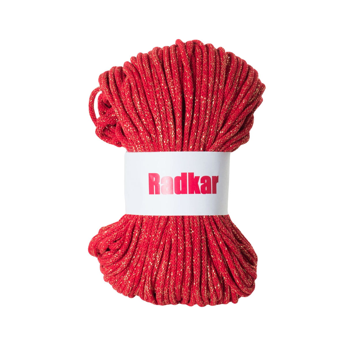 Red & gold thread Premium braided cotton cord 5mm